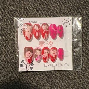TONGXI Cartoon Red and Pink Press-On Nails